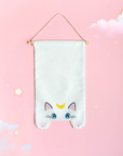 White Moon Cat Pin Banner (XL)