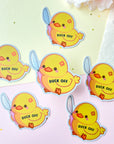 Duck Off Sticker