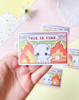 This Is Fine Cat Sticker