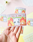 This Is Fine Cat Sticker