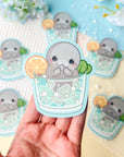 Manatee Cooler Sticker