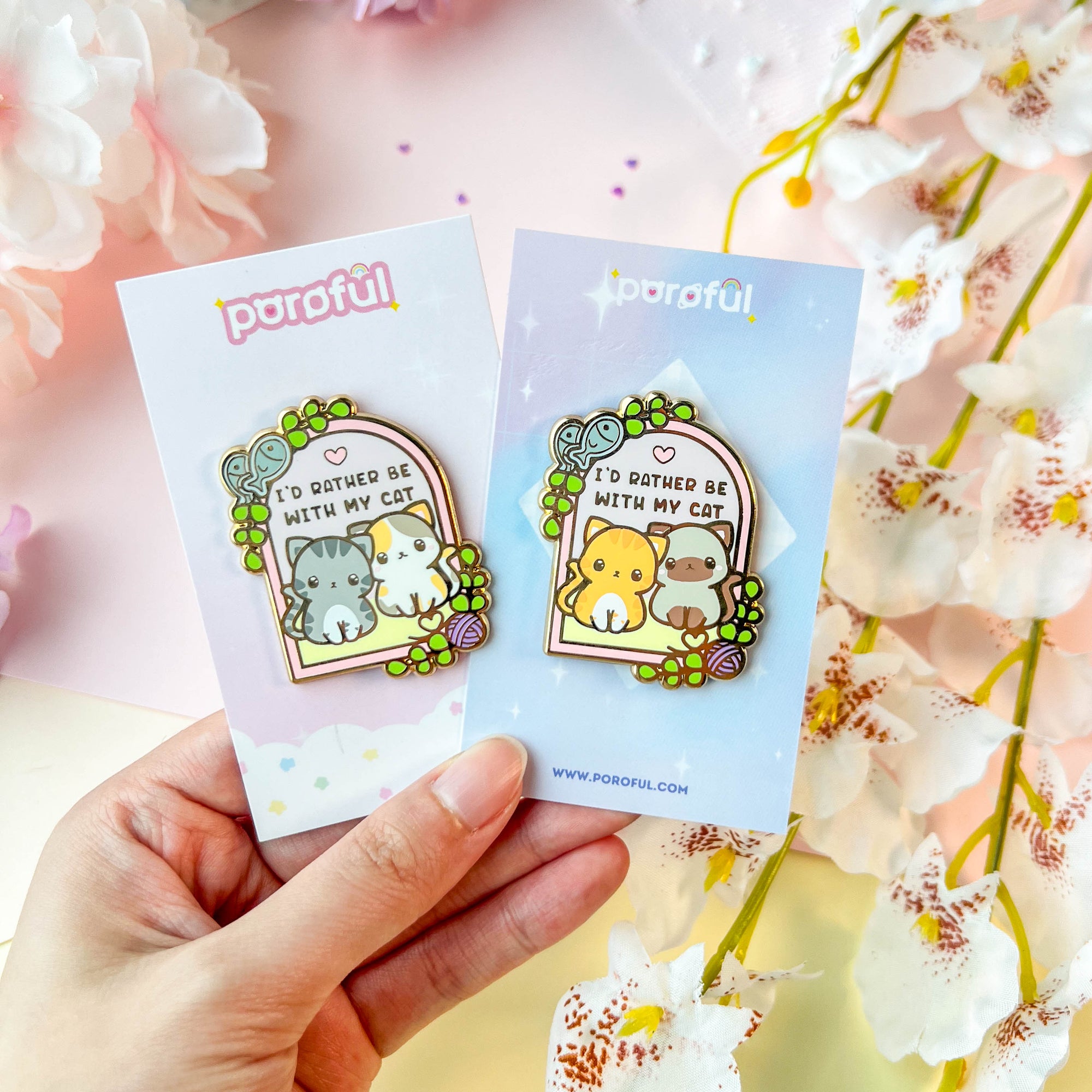 I'd Rather Be With My Cat Pin