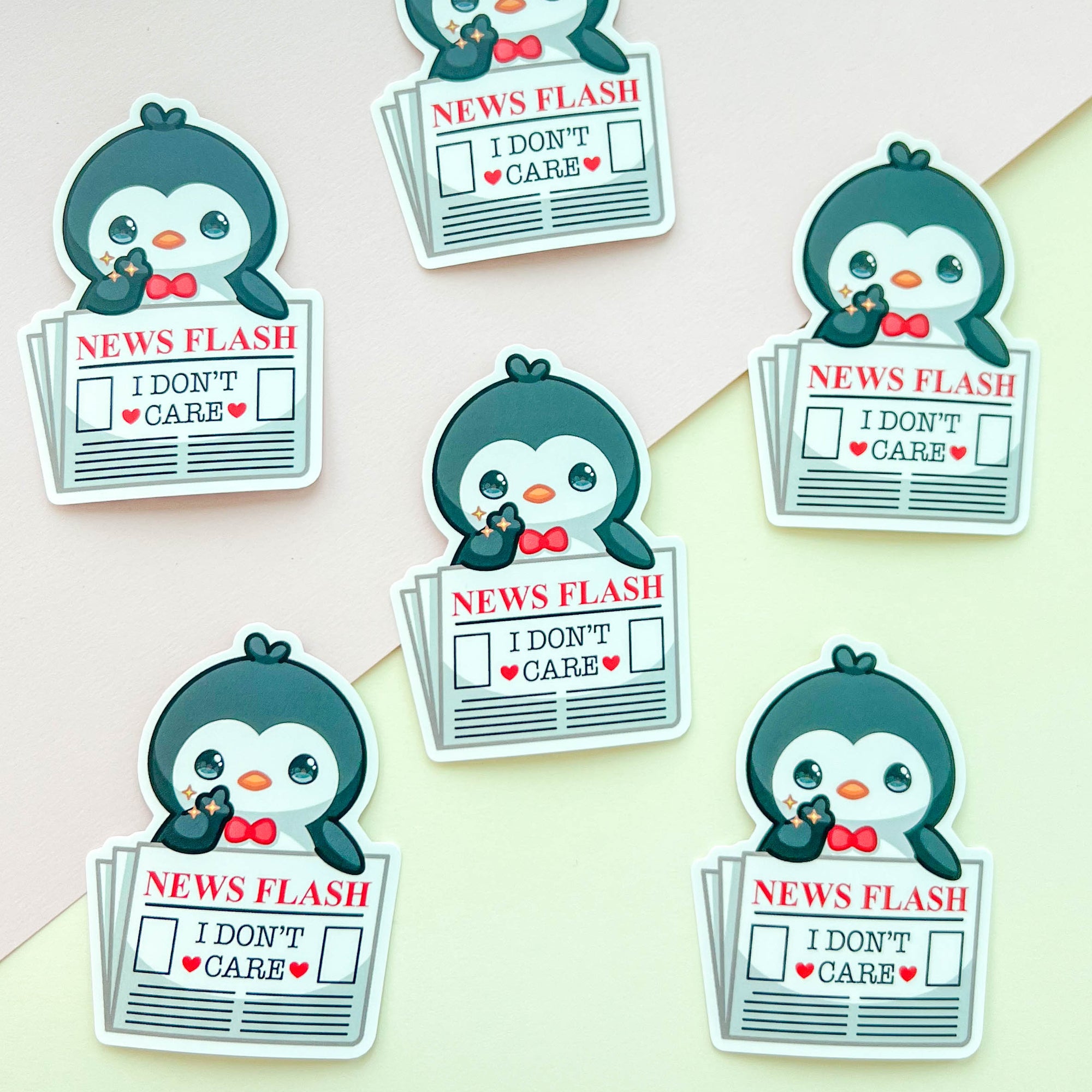 Breaking News Penguin Sticker