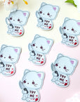 Try Me Threatening Cat Sticker