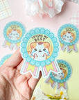 Trying My Best Calico Cat Sticker
