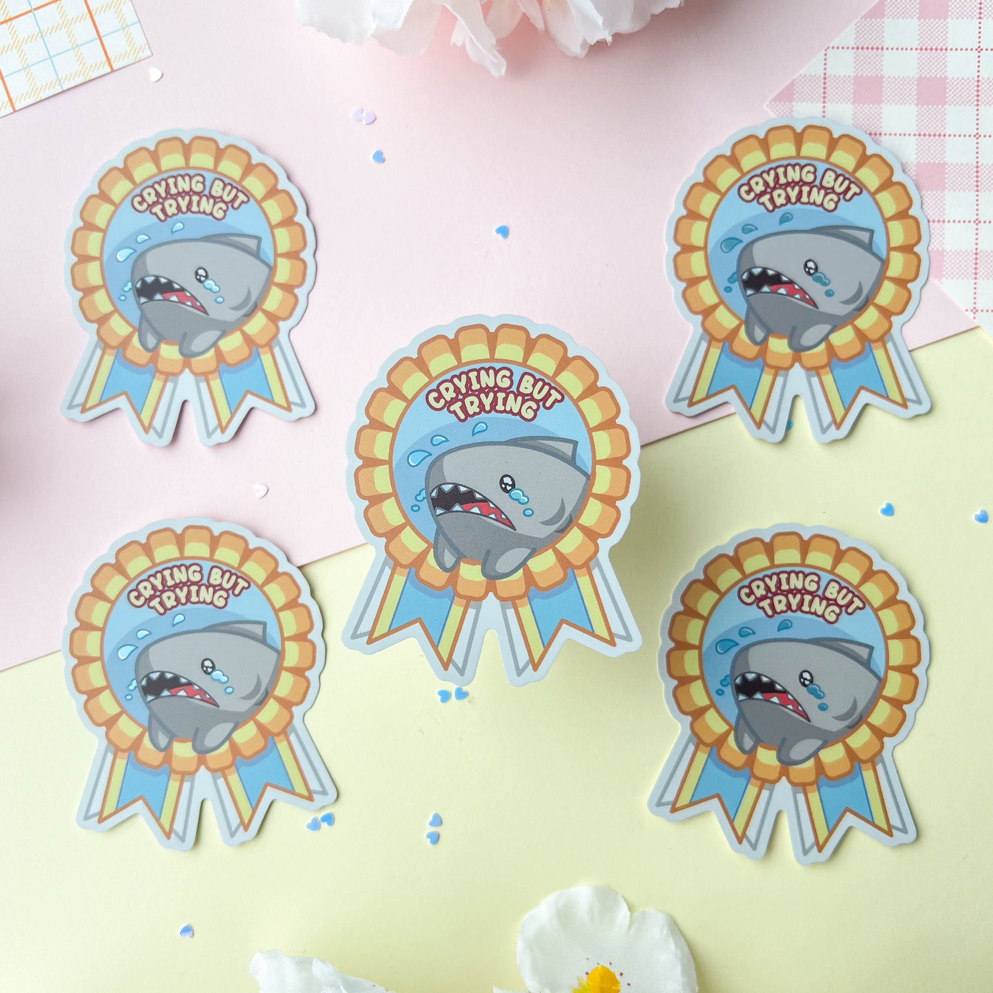 Crying But Trying Sticker