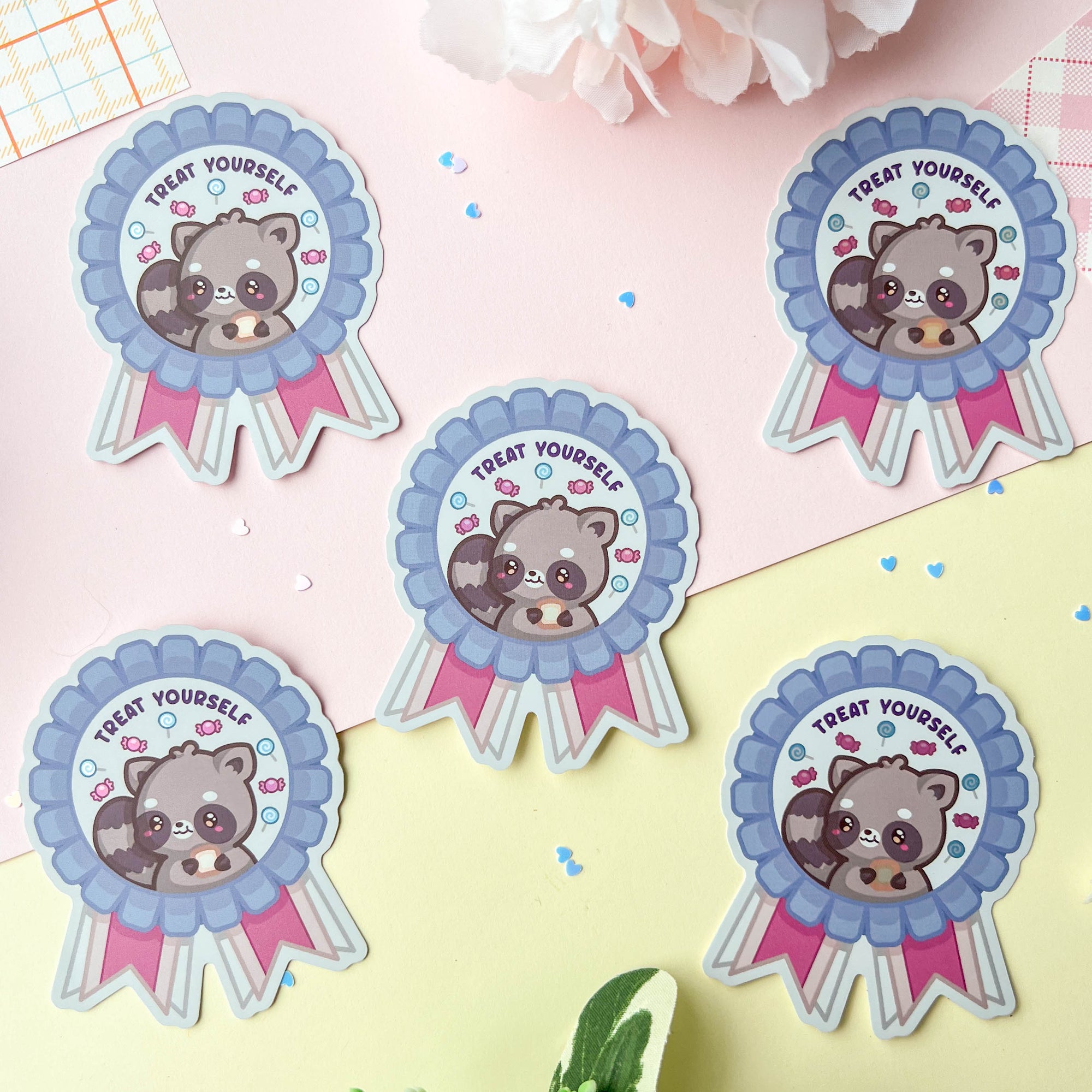 Treat Yourself Raccoon Sticker