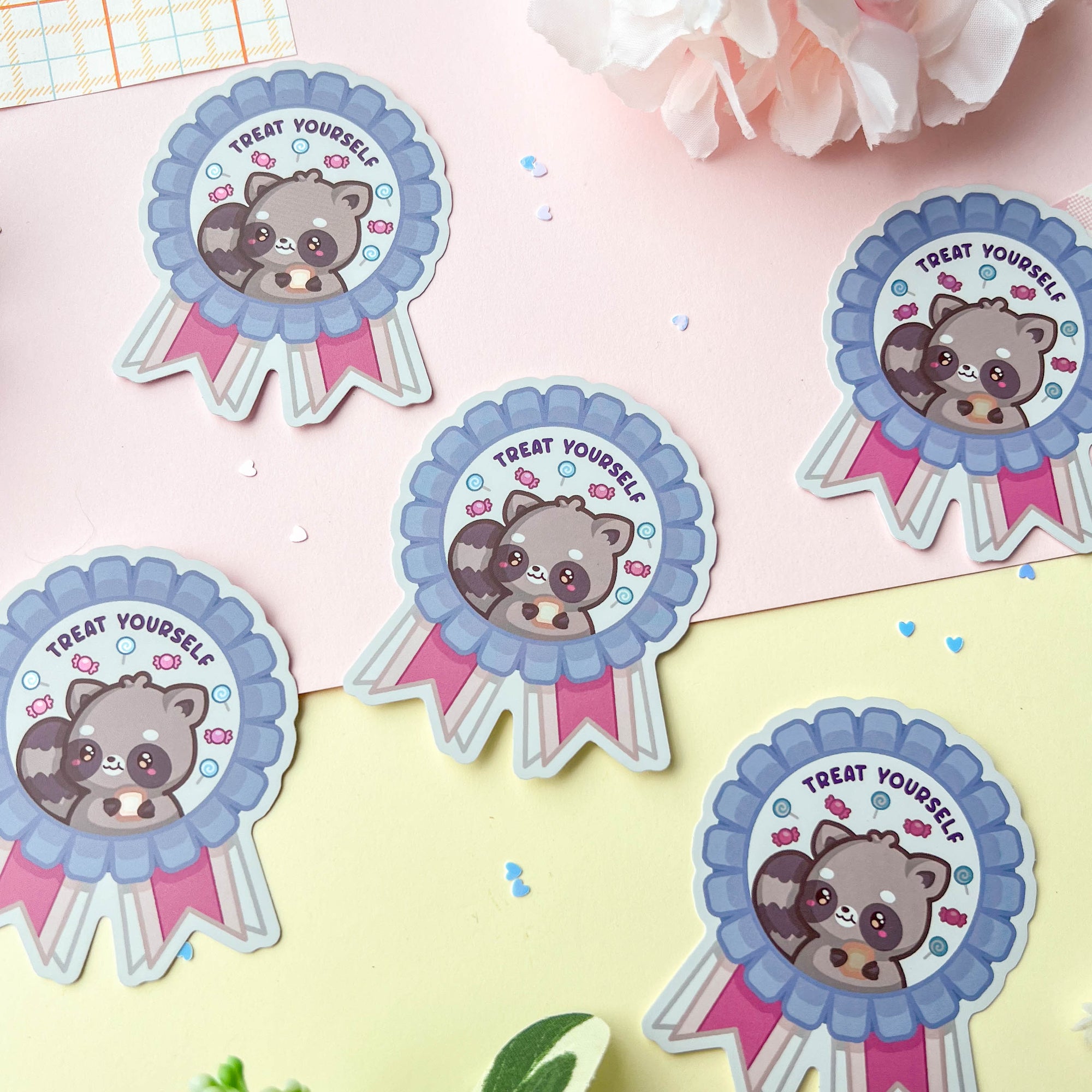 Treat Yourself Raccoon Sticker