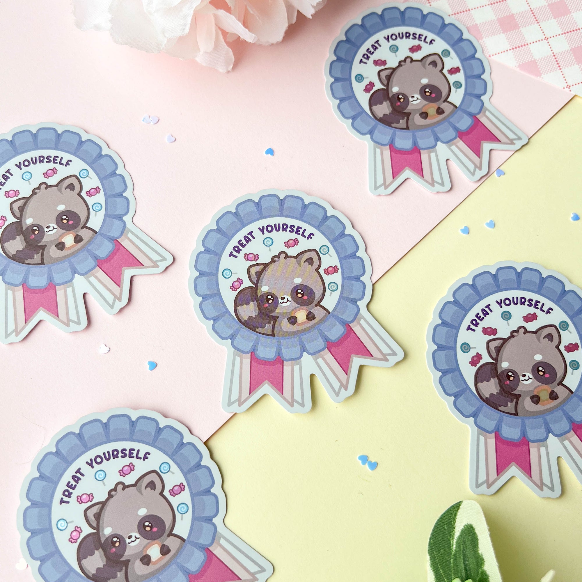 Treat Yourself Raccoon Sticker