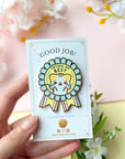 Trying My Best Calico Cat Pin