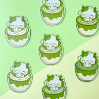 Matcha Latte Cow Sticker