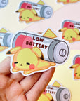 Low Battery Pika Sticker