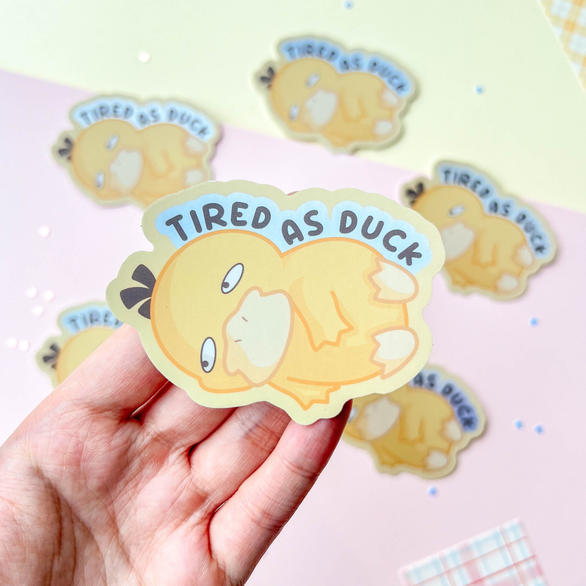 Tired As Duck Sticker