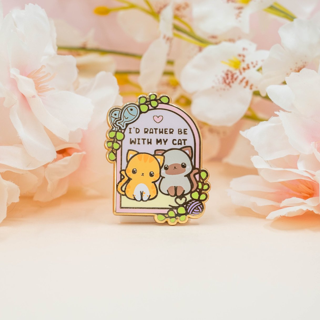 I'd Rather Be With My Cat Pin