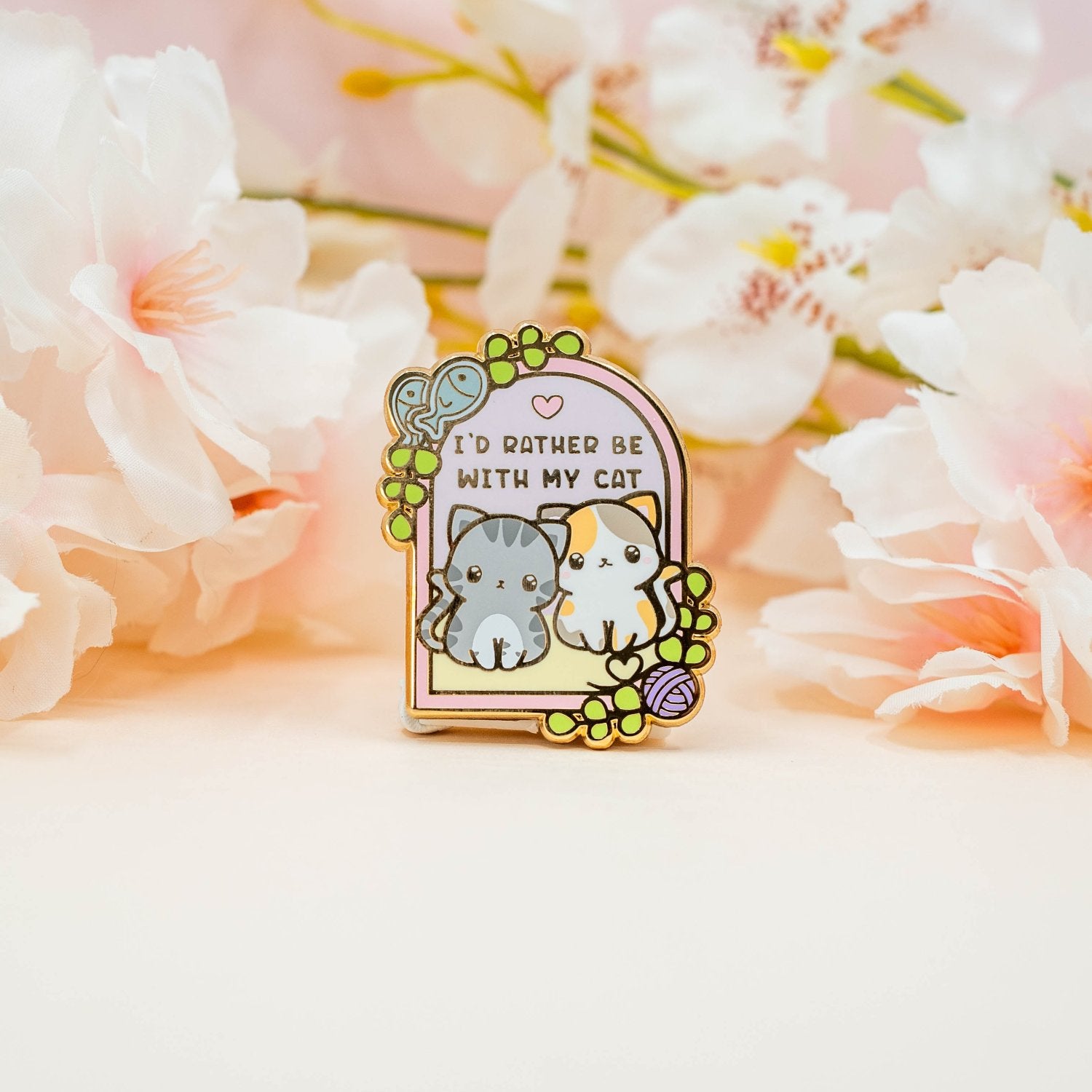 I'd Rather Be With My Cat Pin