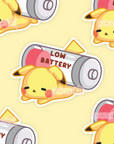 Low Battery Pika Sticker