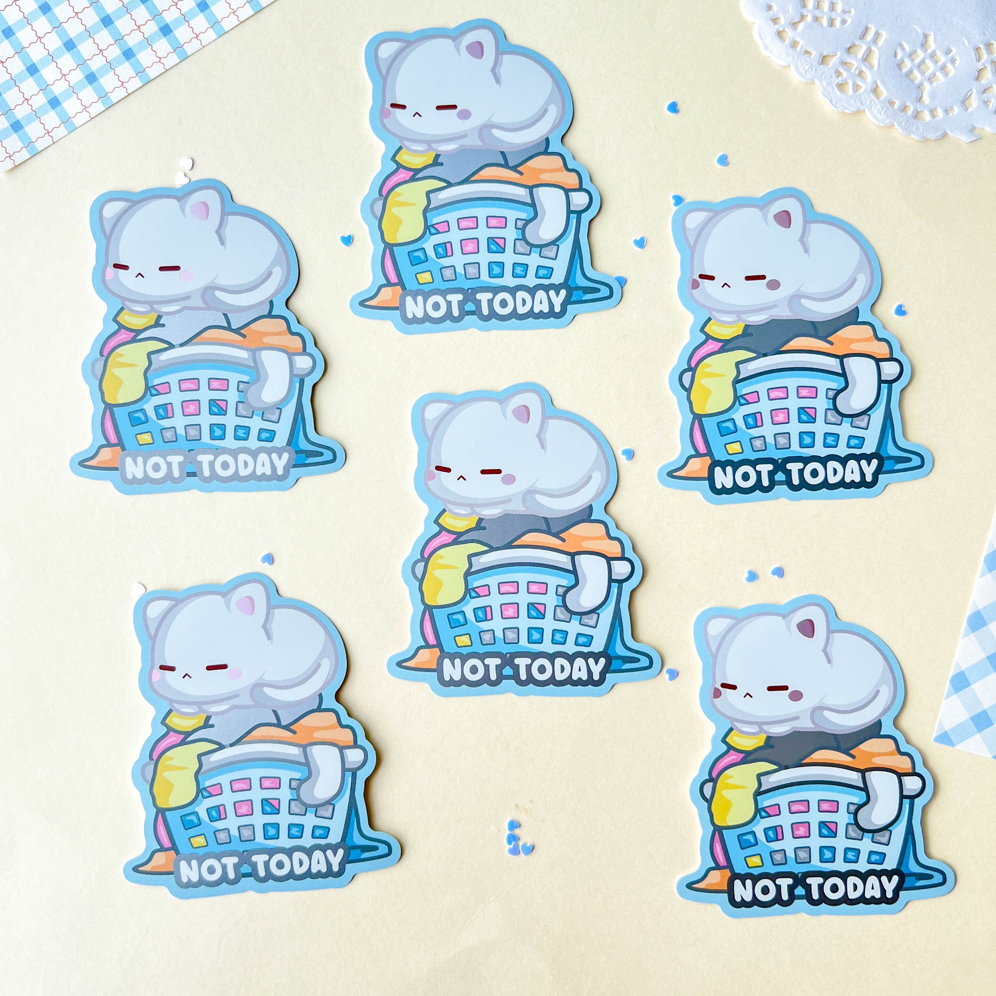Not Today Laundry Cat Sticker