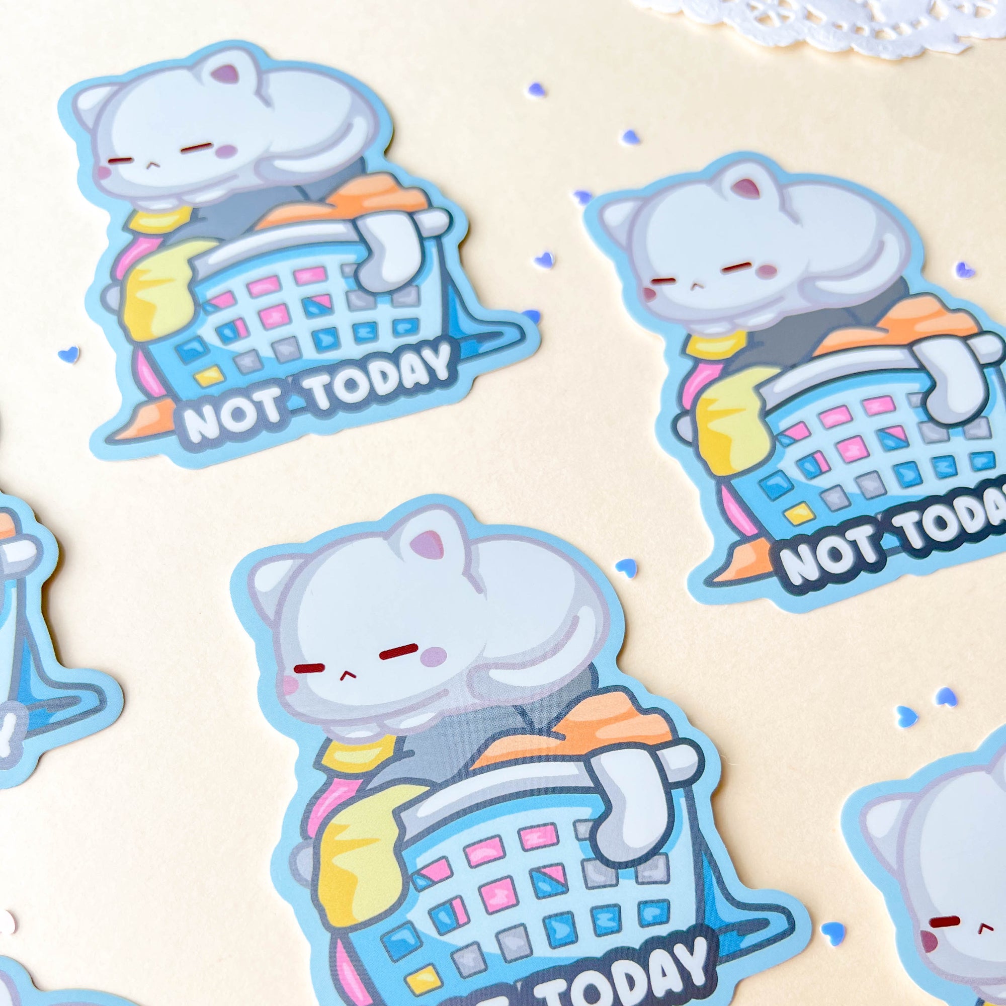 Not Today Laundry Cat Sticker