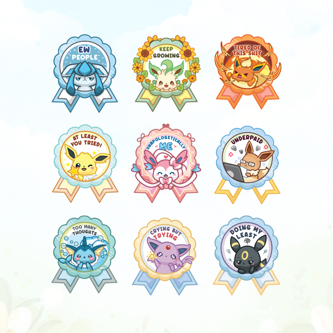 [PREORDER: SHIPS APRIL/MAY] Eeveelution Medal Pins