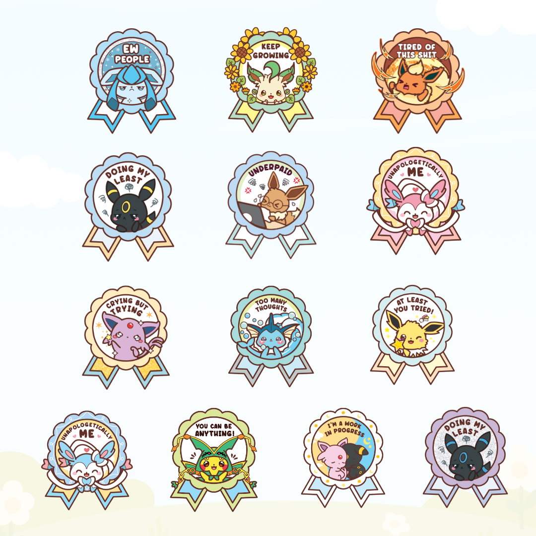 [PREORDER: SHIPS APRIL/MAY] Eeveelution Medal Pins