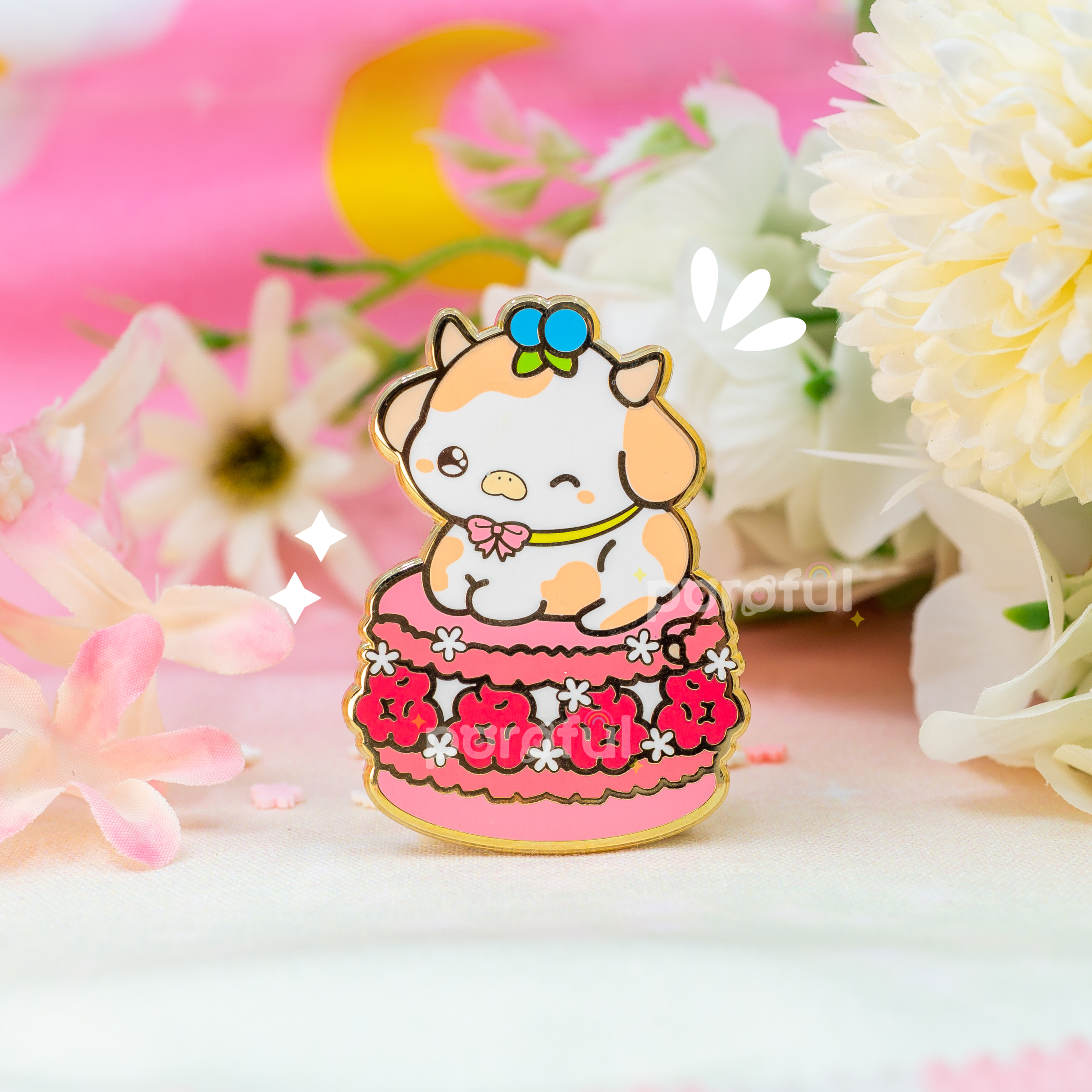 Macaron Cow Pin