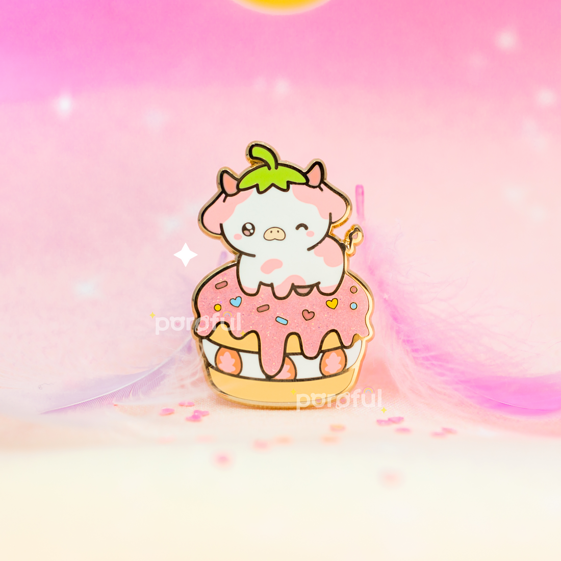 Strawberry Shortcake Cow Pin