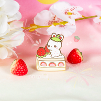 Strawberry Cake Bunny Pin