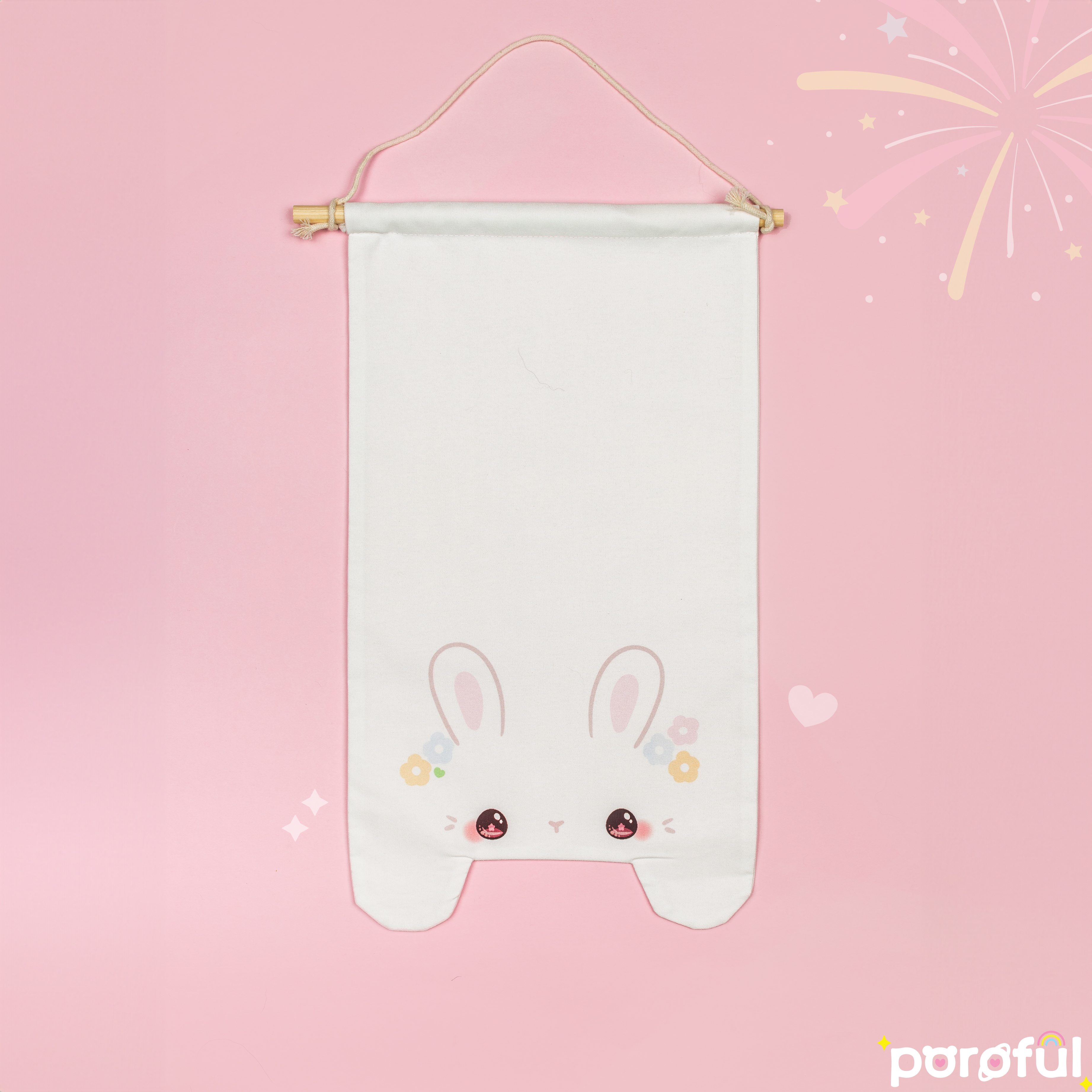 White Bunny Pin Banner (XL)