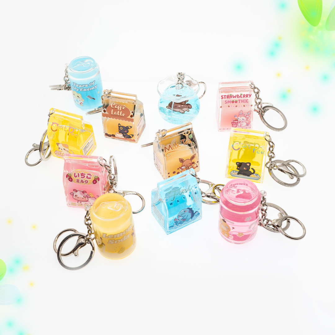 Lemon Soda Liquid Keychain