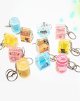 Boba Milk Tea Liquid Keychain