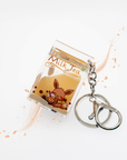 Boba Milk Tea Liquid Keychain