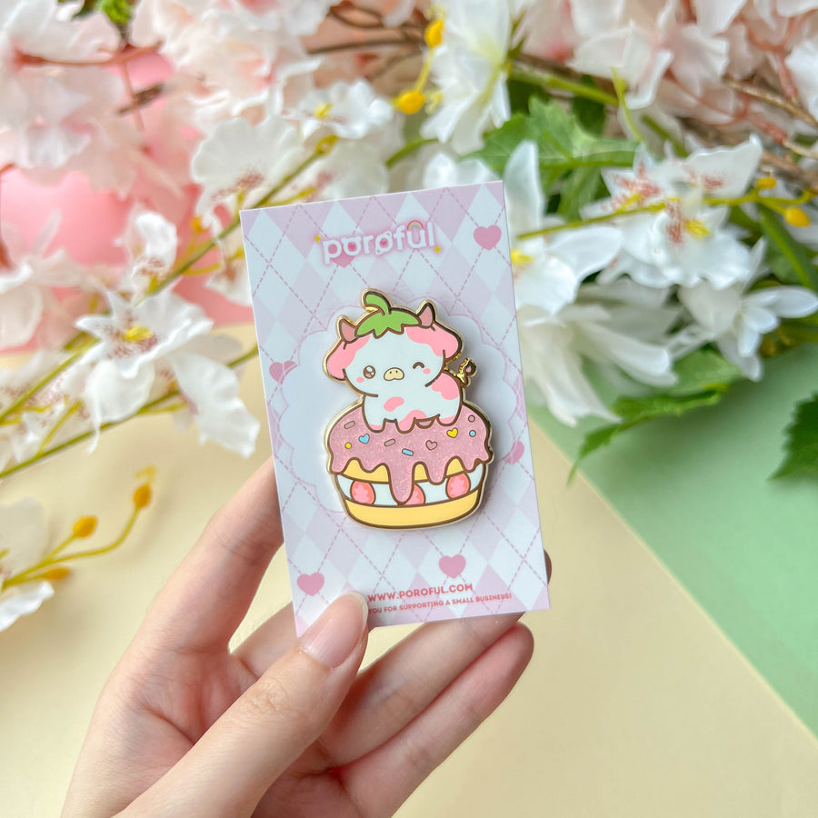 Strawberry Shortcake Cow Pin