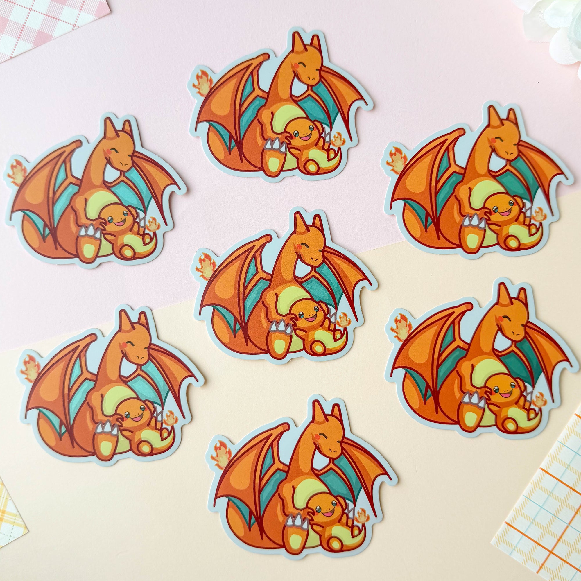 Fire Dragon Big &amp; Little Sticker