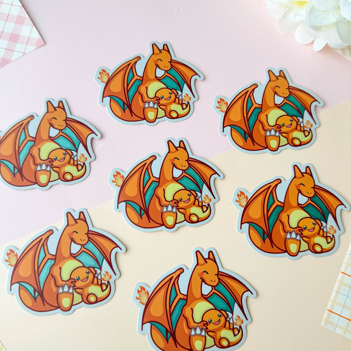 Fire Dragon Big &amp; Little Sticker