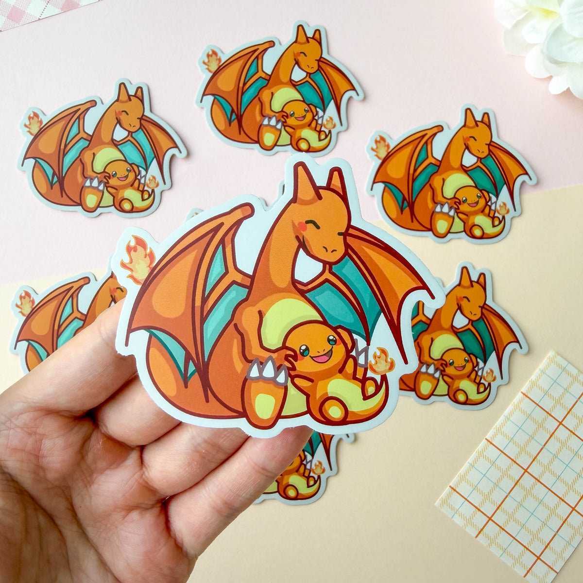 Fire Dragon Big &amp; Little Sticker