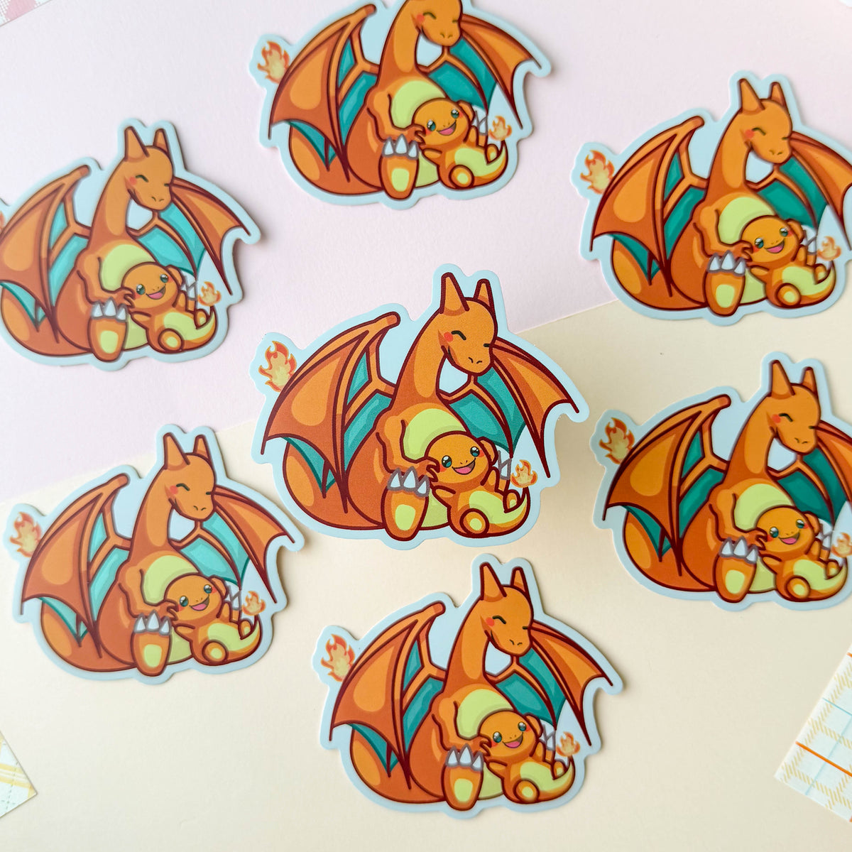 Fire Dragon Big &amp; Little Sticker