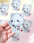 Try Me Threatening Cat Sticker