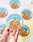 I Hate Everyone Capybara Sticker (3")