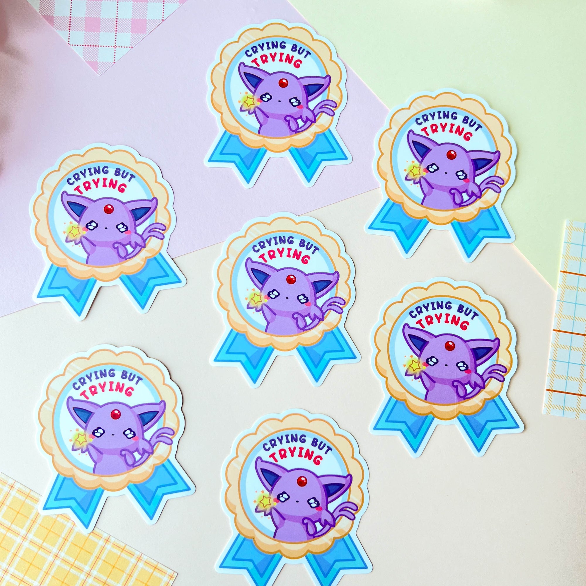 Crying But Trying Sticker