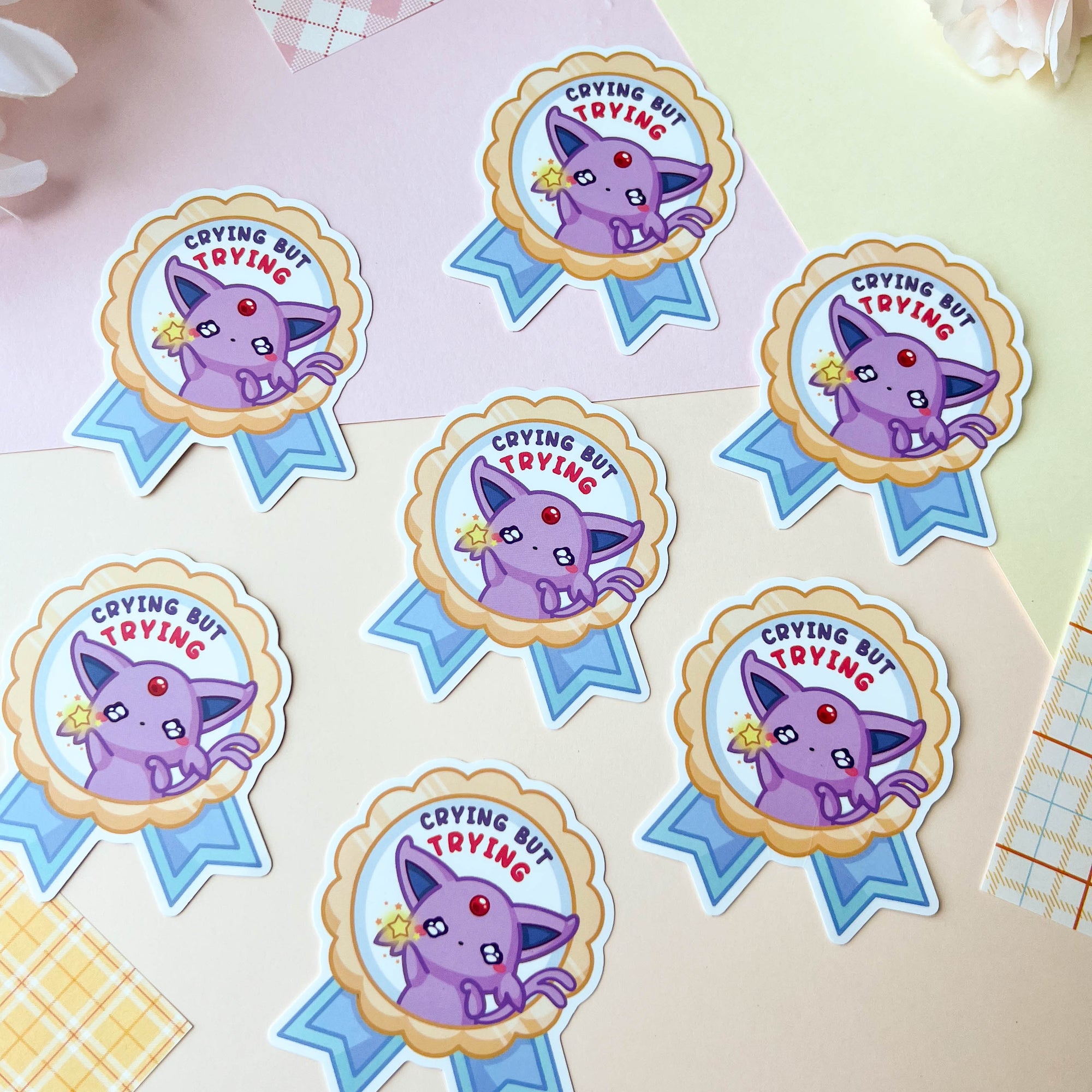 Crying But Trying Sticker