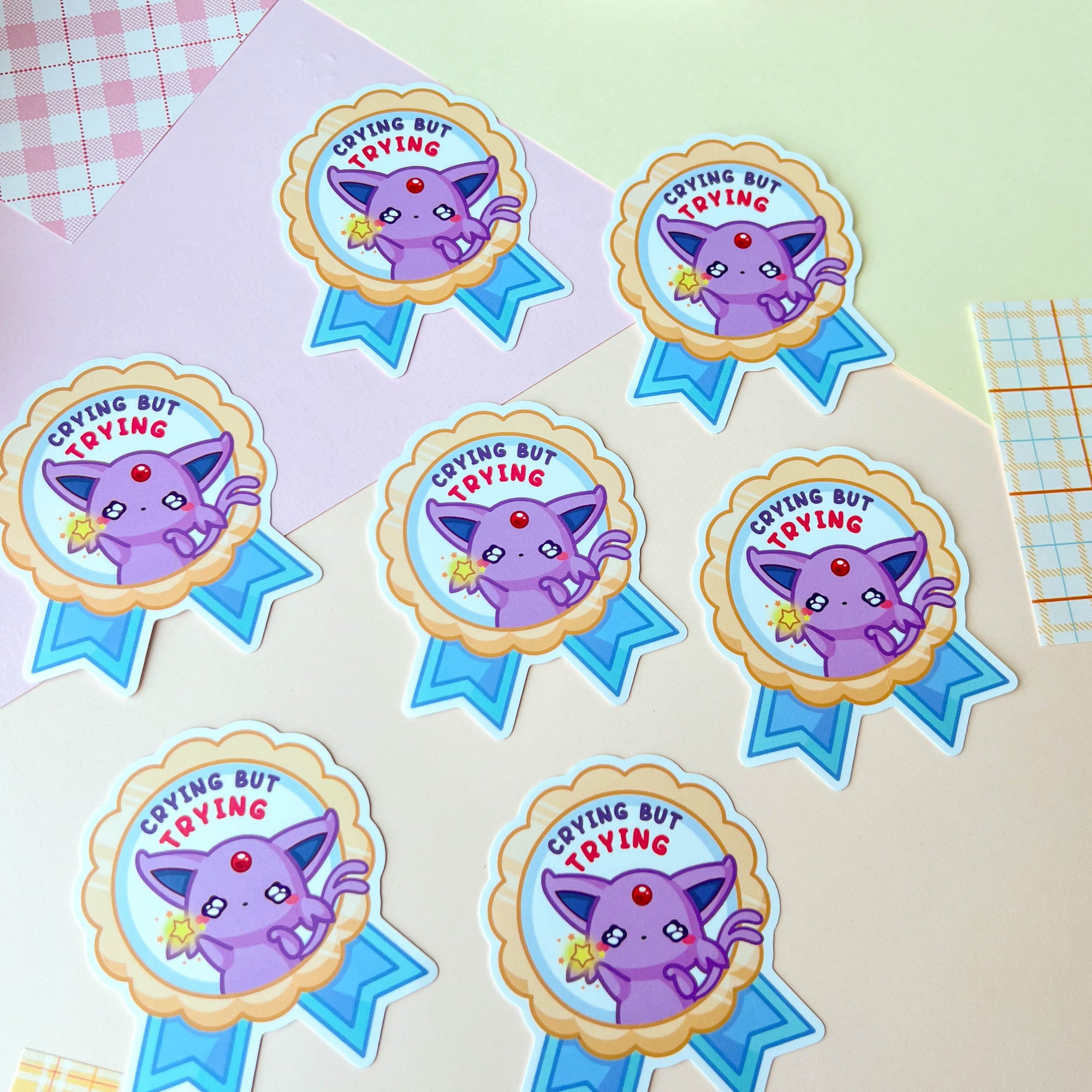 Crying But Trying Sticker
