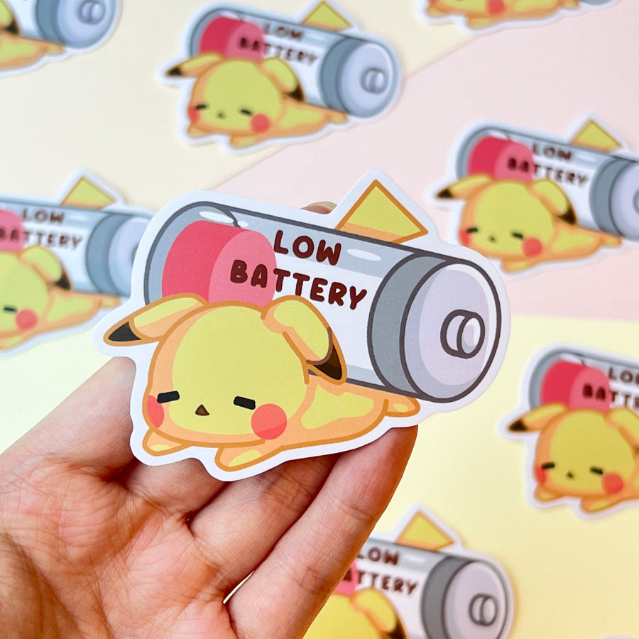 Low Battery Pikachu Sticker
