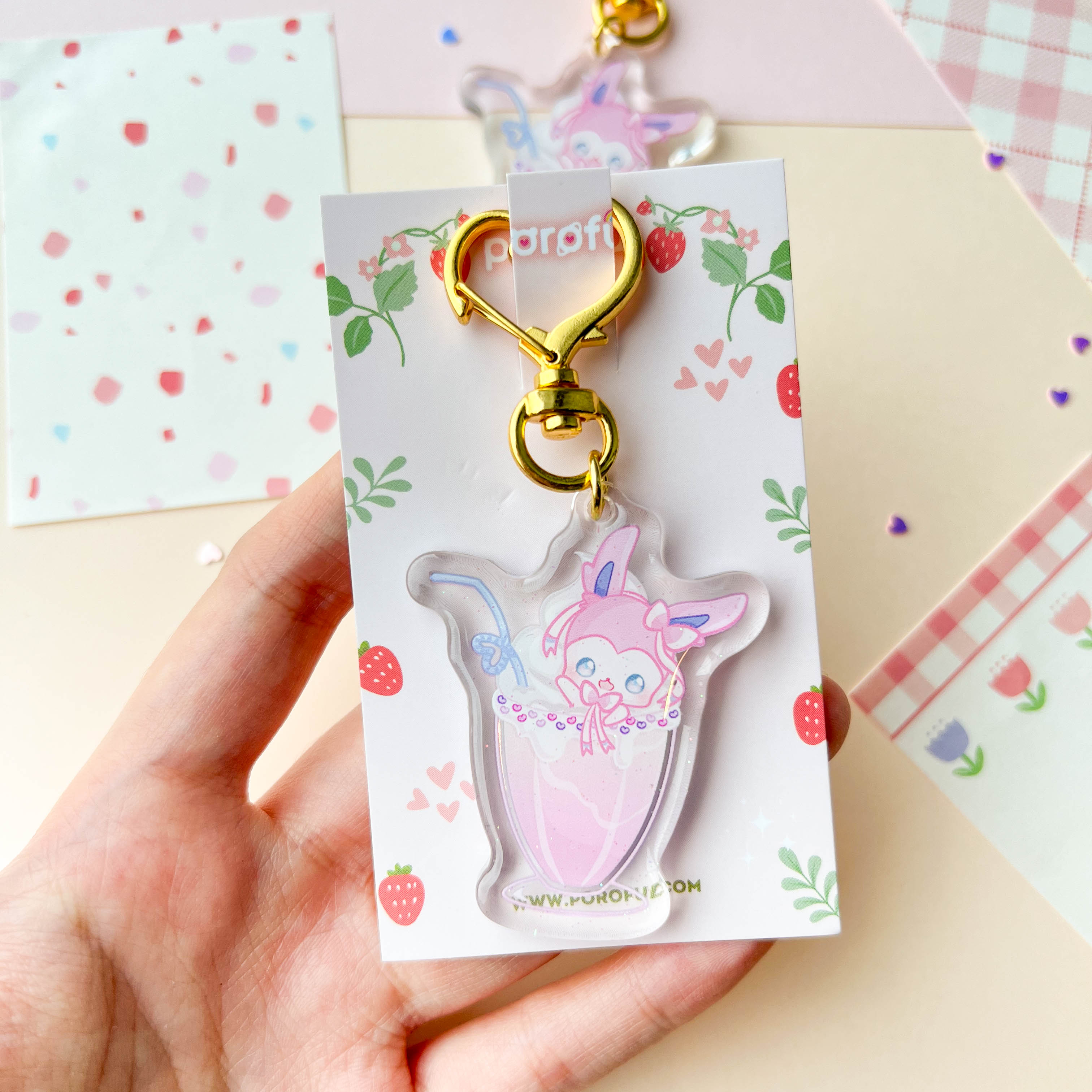 Mini Milkshake Keychains Sylveon Milkshake Keychain – Poroful