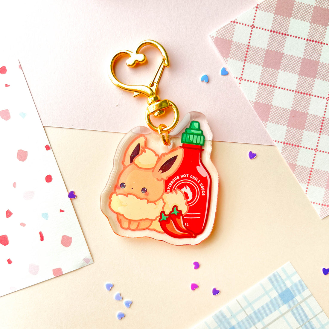 Flareon Hot Sauce Keychain