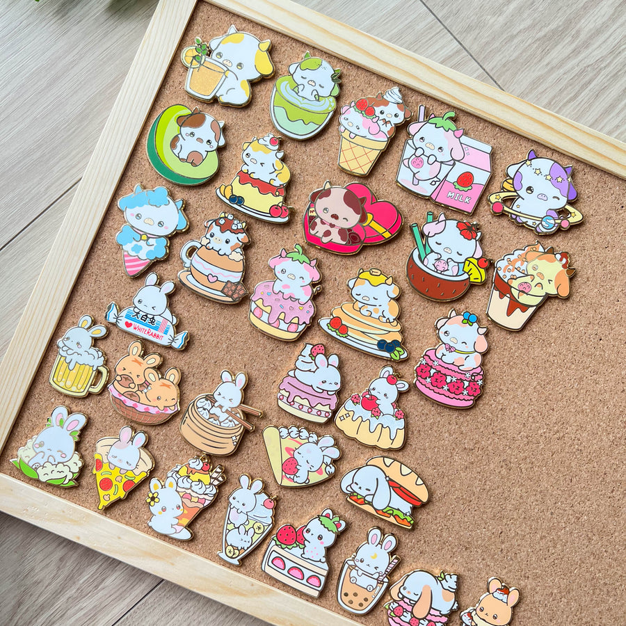 Strawberry Cake Bunny Pin