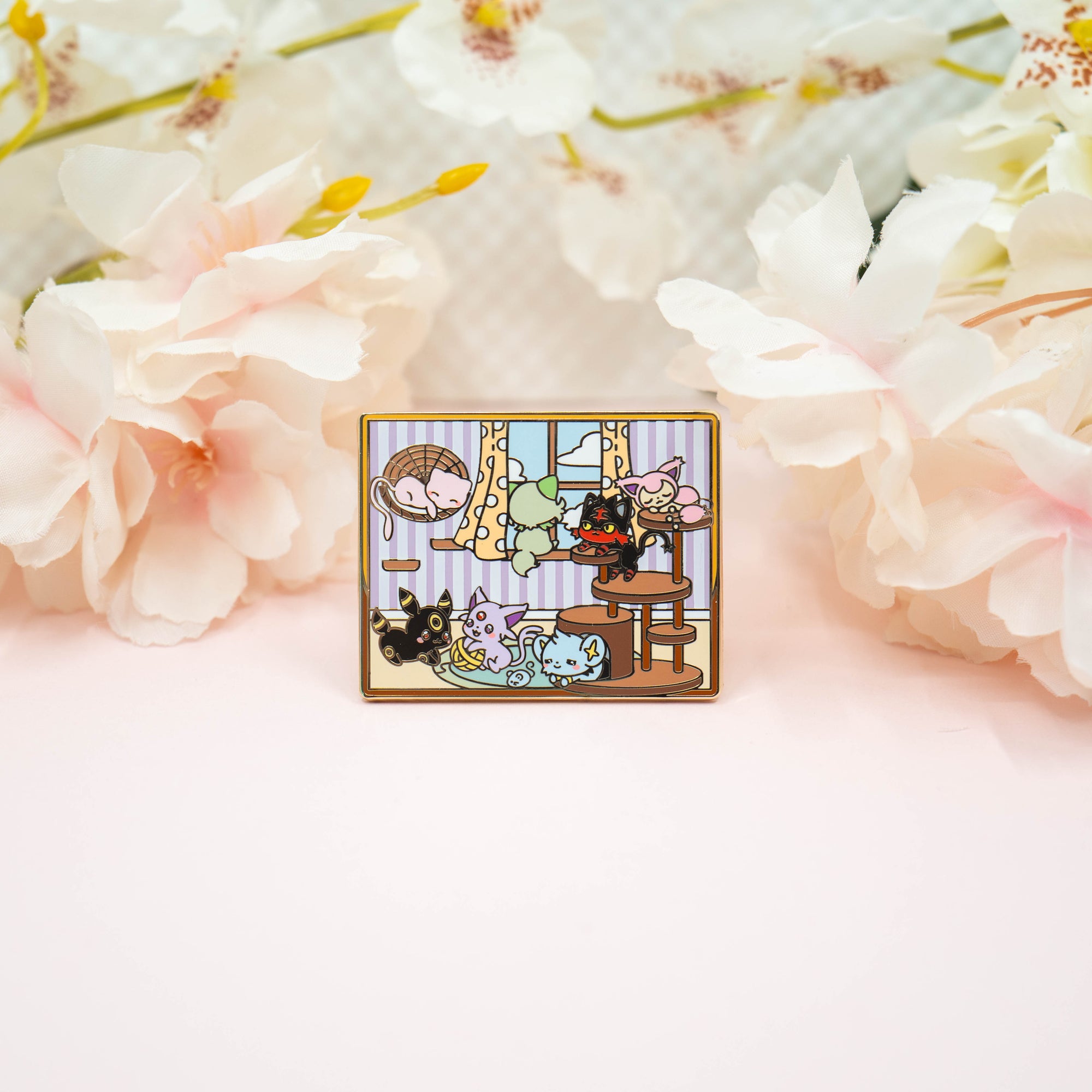 Poke Cat Room Pin