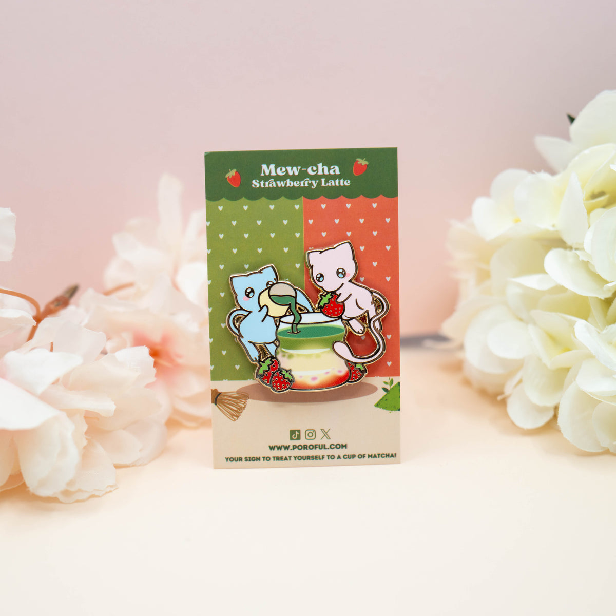 Mew-cha Strawberry Latte Pin