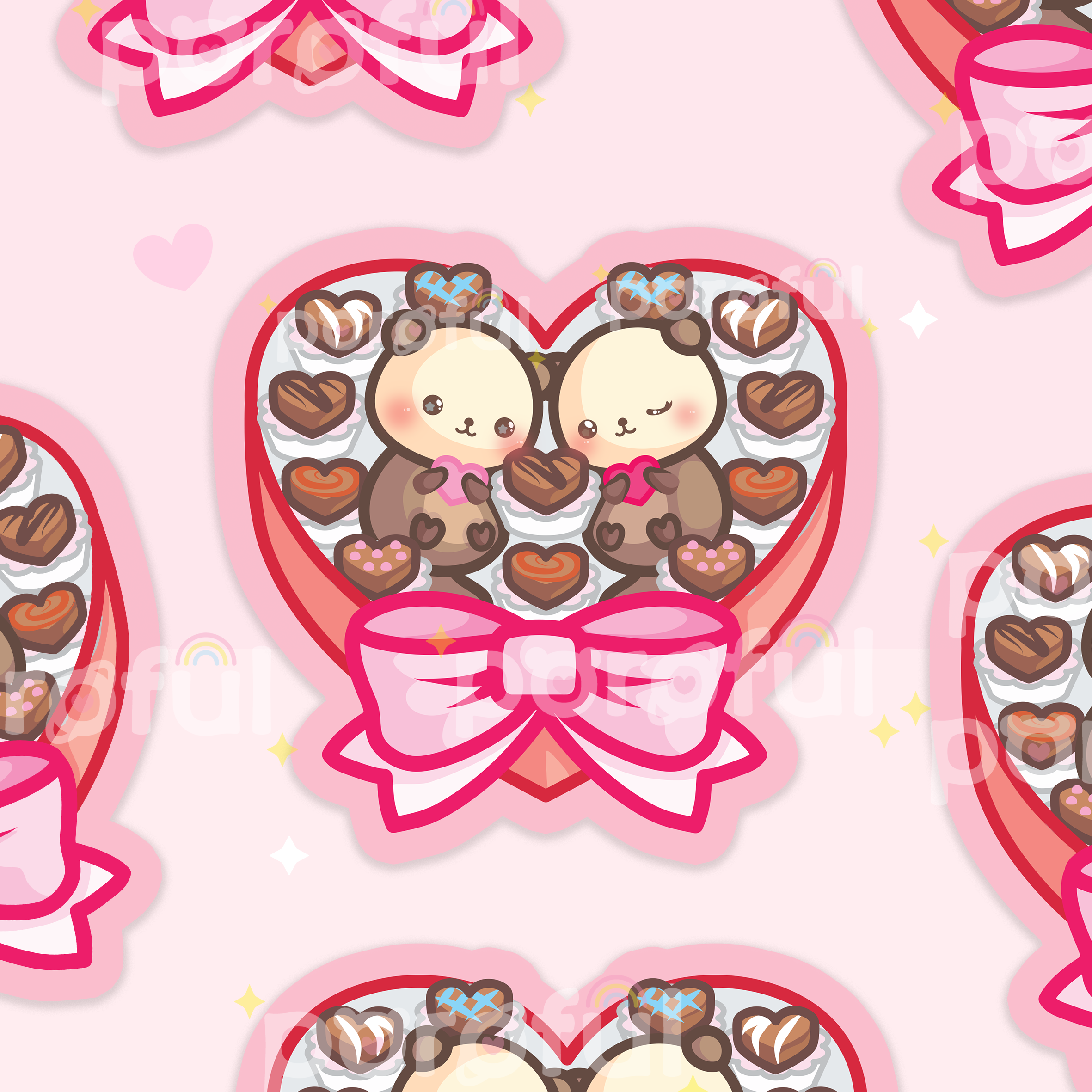 Otter Chocolate Box Stickers (3&quot;)