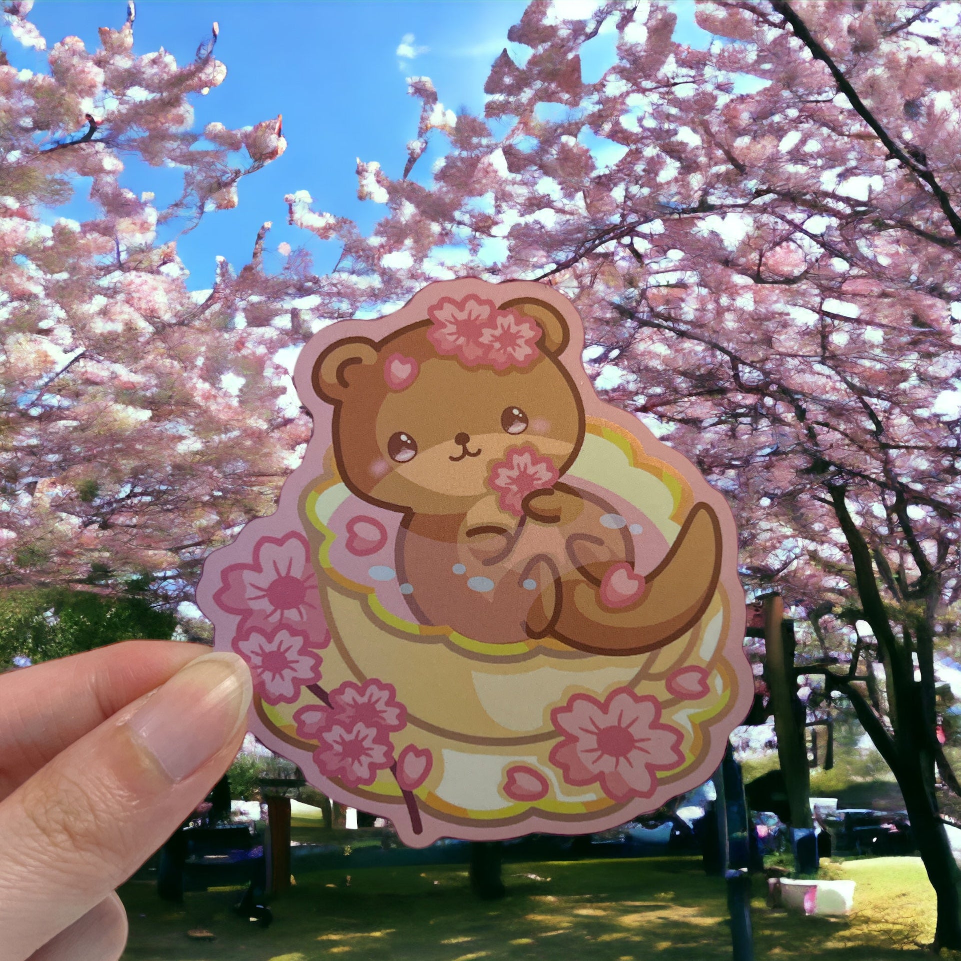 Sakura Otter Sticker (3&quot;)