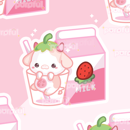 Strawberry Milk Sticker